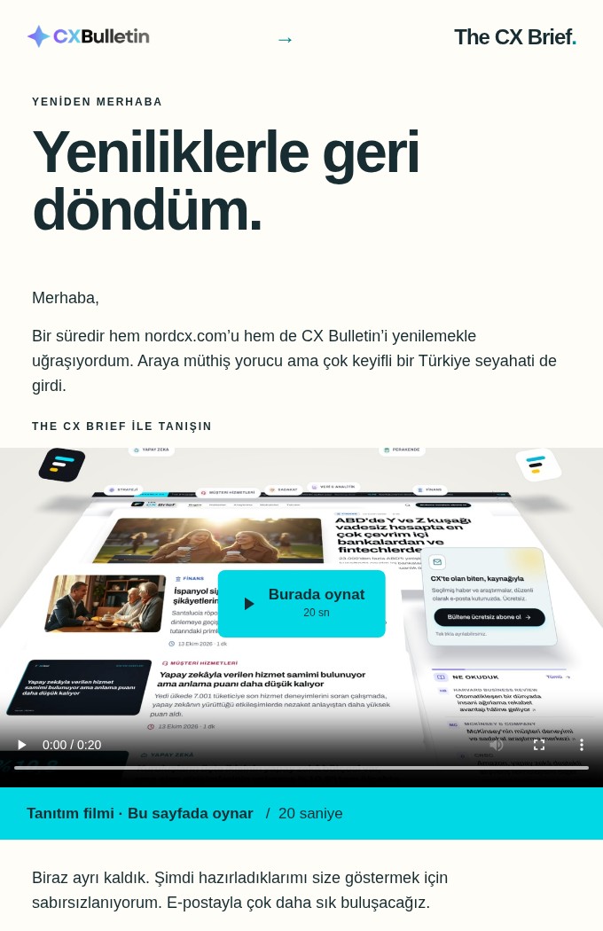 Sıcak dönüş mektubu e-posta tasarımının gerçek ilk ekranı